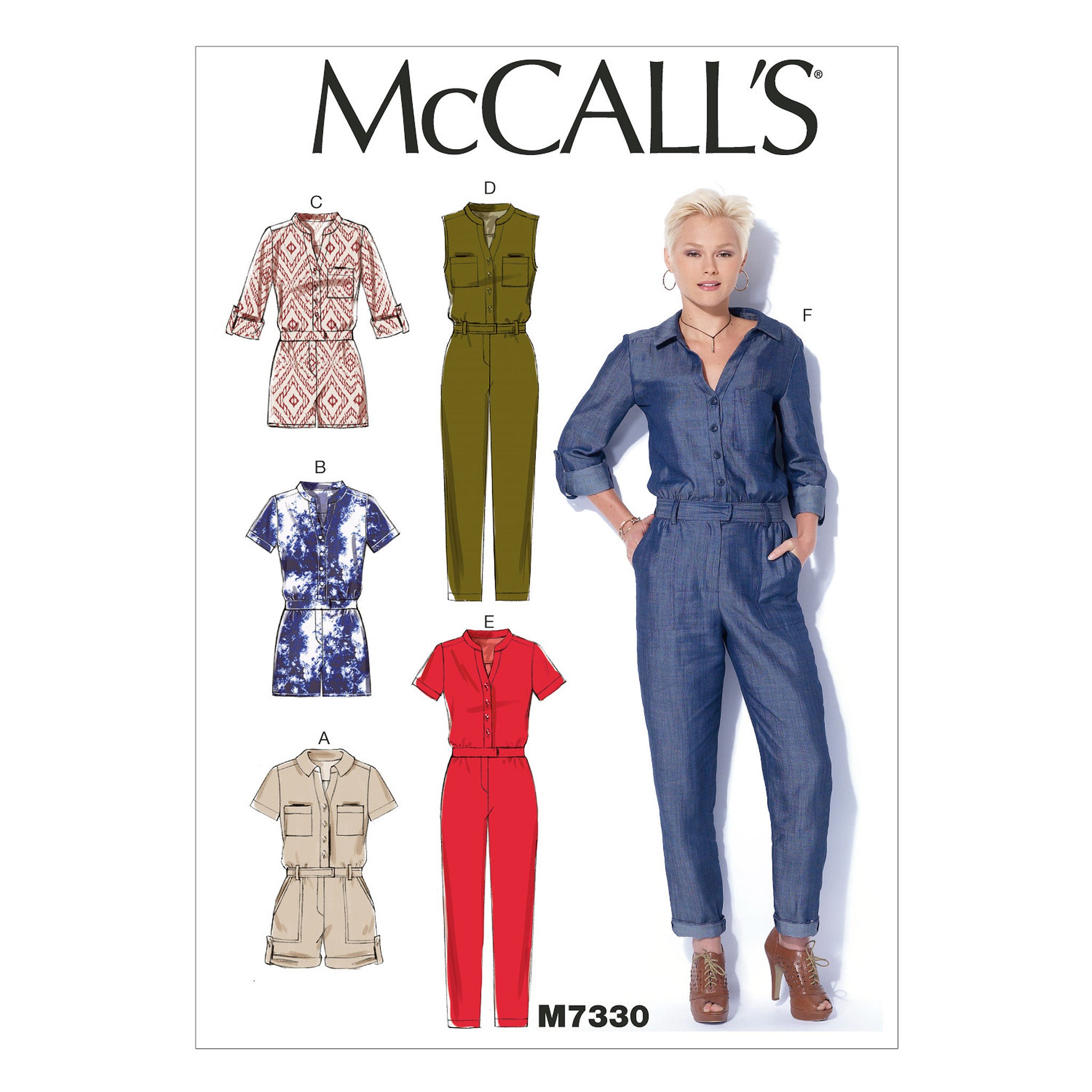 M7330 Misses' Button-Up Romers & Jumpsuits from Jaycotts Sewing Supplies