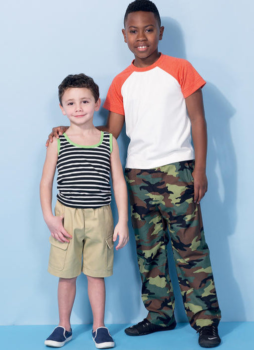 M7379 Boys Tank Tops, Cargo Shorts & Pants from Jaycotts Sewing Supplies