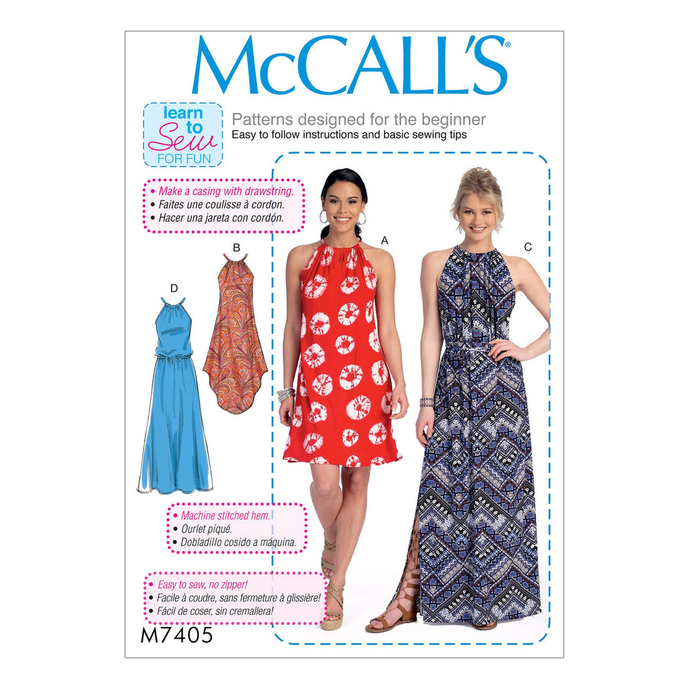 M7405 Dresses and belt McCalls pattern from Jaycotts Sewing Supplies