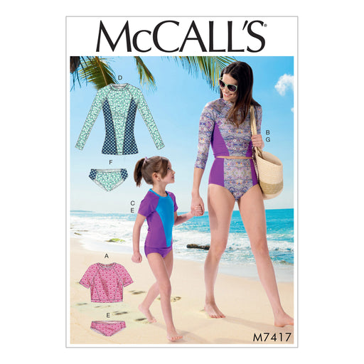 M7417 Misses / Girls Swimsuits McCalls pattern from Jaycotts Sewing Supplies