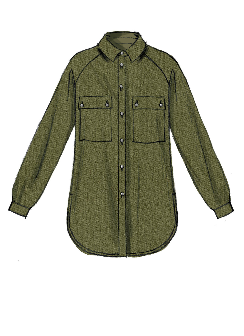 M7472 Misses' Raglan Sleeve, Button-Down Shirts and Tunics from Jaycotts Sewing Supplies