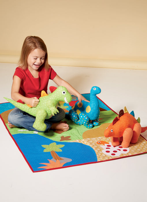 M7553 Dinosaur Plush Toys and Appliqu&eacute;d Quilt from Jaycotts Sewing Supplies