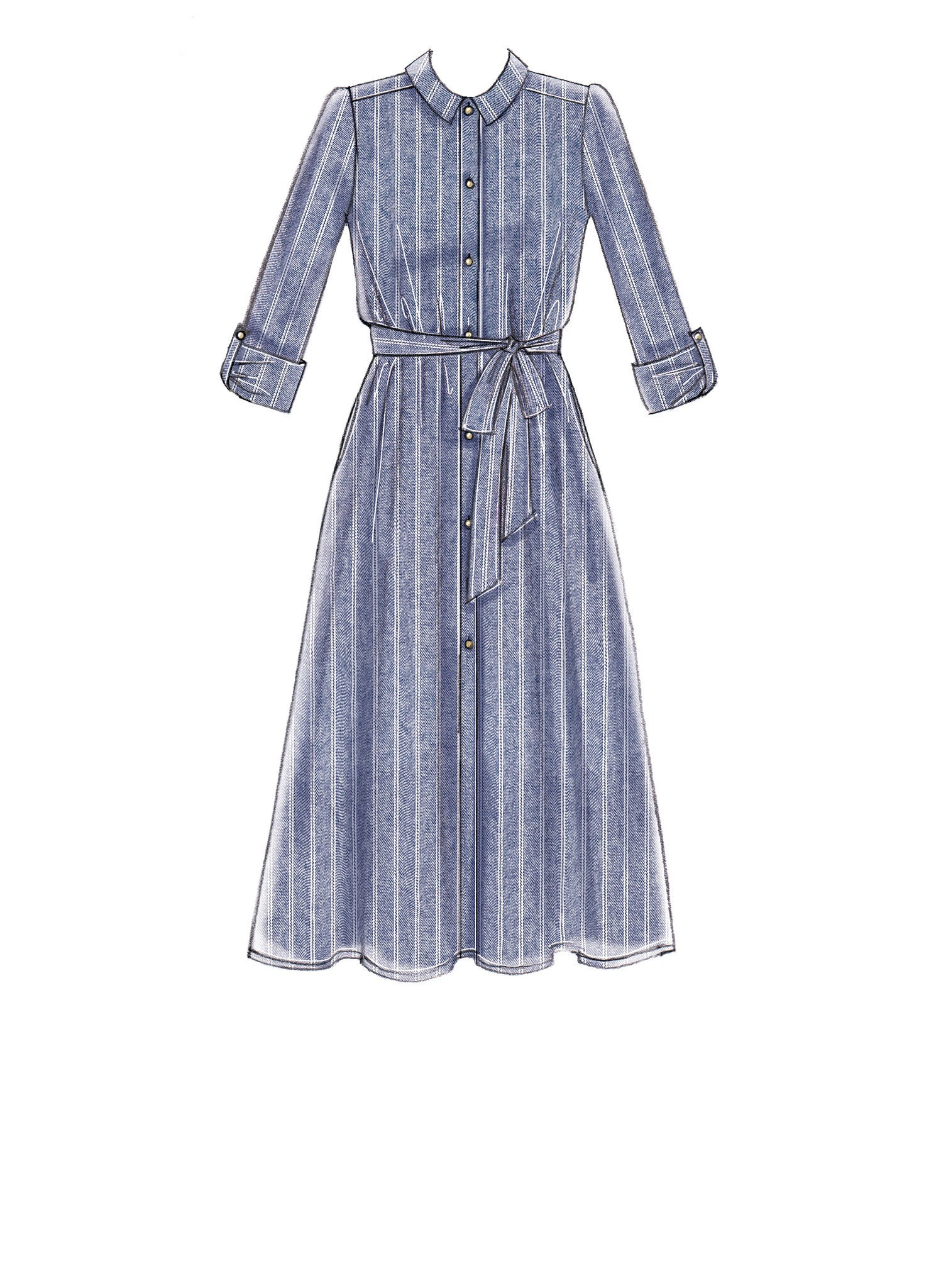 M7565 Misses' Shirtdresses with Sleeve Options, and Belt from Jaycotts Sewing Supplies