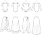 M7606 Off-the-Shoulder Bodysuits and Wrap Skirts from Jaycotts Sewing Supplies