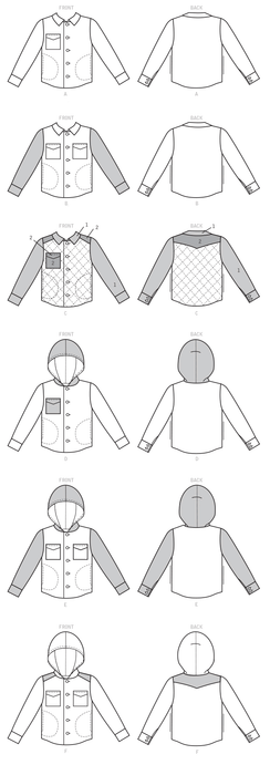 M7638 Mens / Boys Jackets with Hood Options from Jaycotts Sewing Supplies