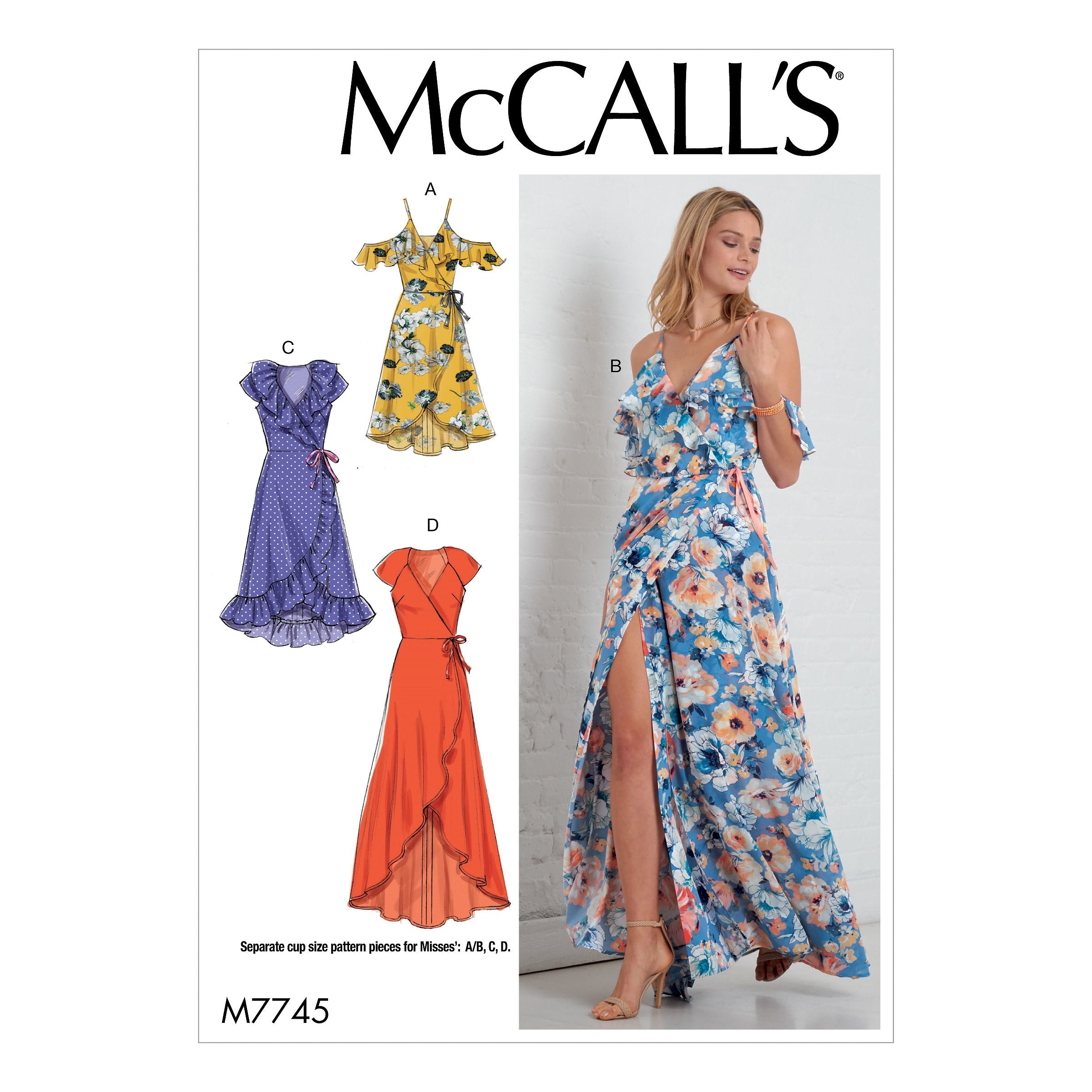 M7745 Misses' Dresses Sewing Pattern from Jaycotts Sewing Supplies