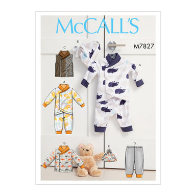 M7827 Infants Bunting, Jacket, Vest, Pants and Hat from Jaycotts Sewing Supplies