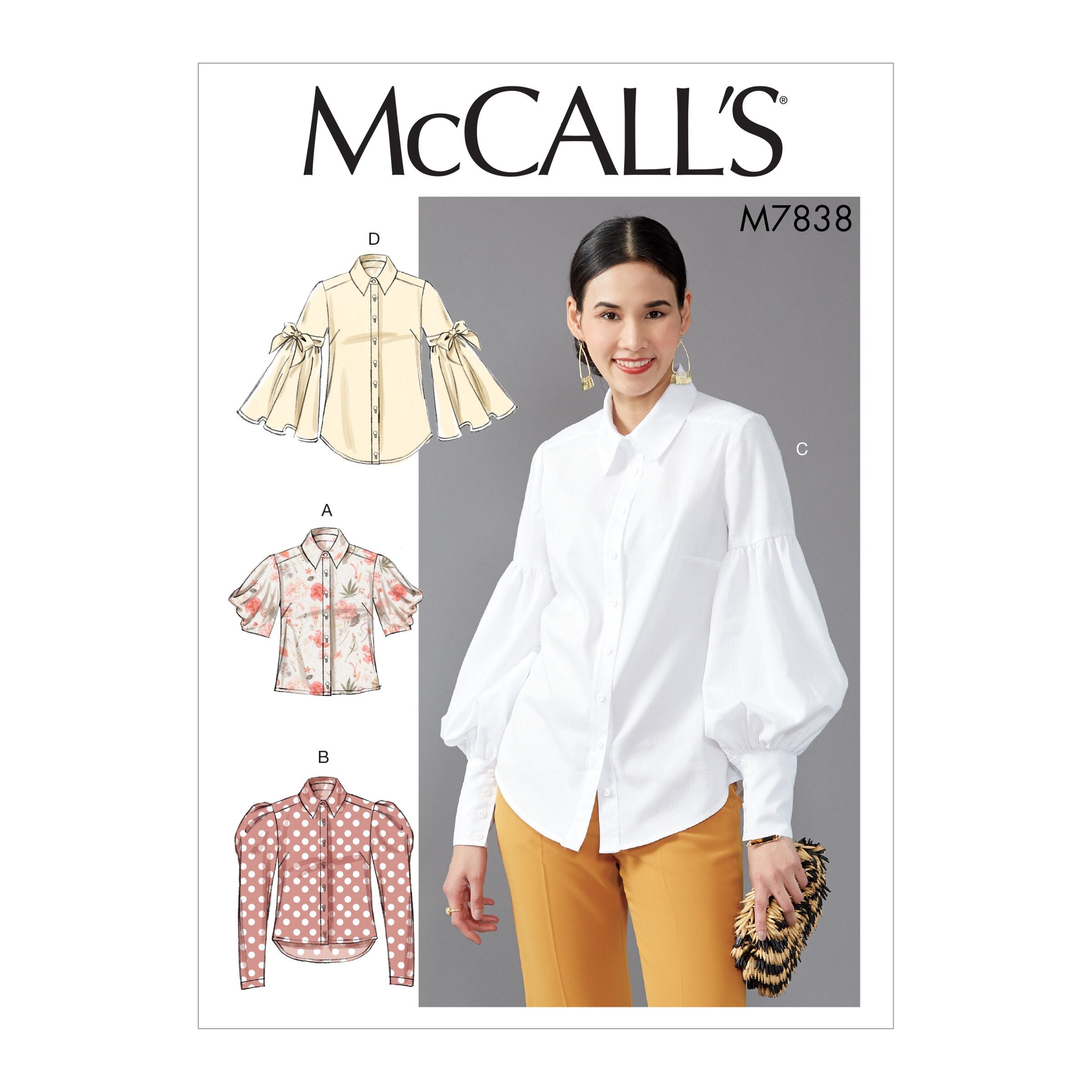 M7838 Misses' Tops Sewing Pattern from Jaycotts Sewing Supplies