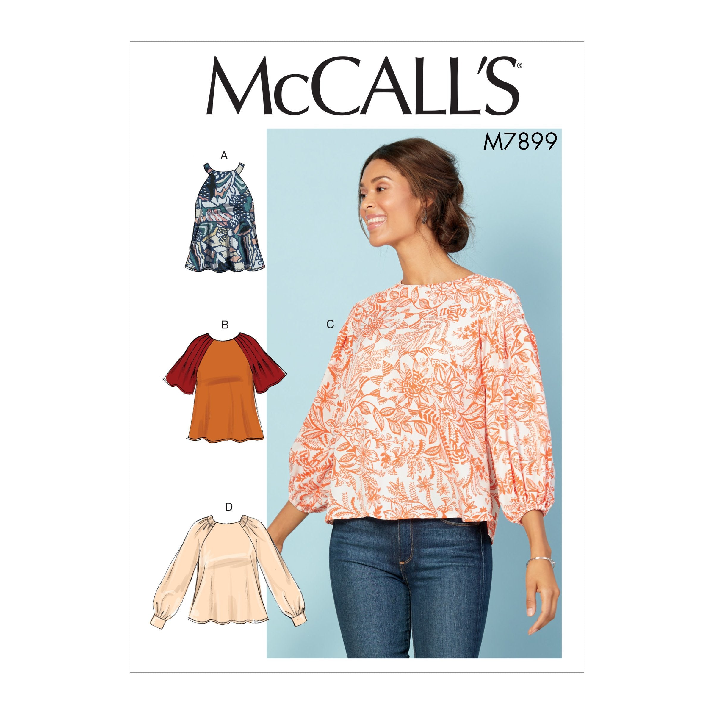 M7899 Misses' Tops Sewing Pattern from Jaycotts Sewing Supplies