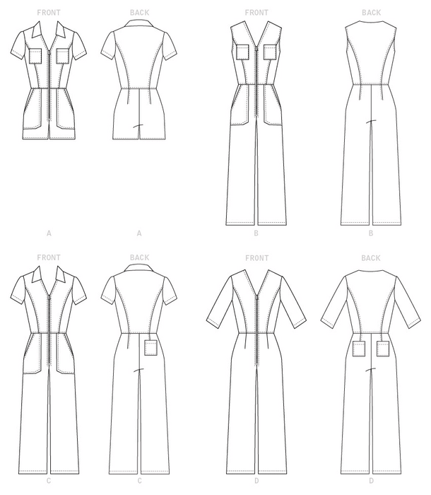 M7908 Misses'/Miss Petite Jumpsuits | A/B, C & D Cup Sizes from Jaycotts Sewing Supplies