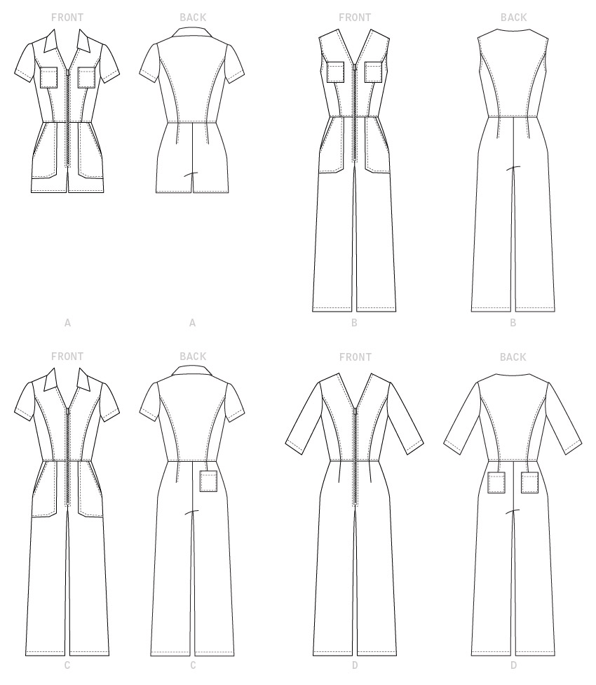 M7908 Misses'/Miss Petite Jumpsuits | A/B, C & D Cup Sizes from Jaycotts Sewing Supplies