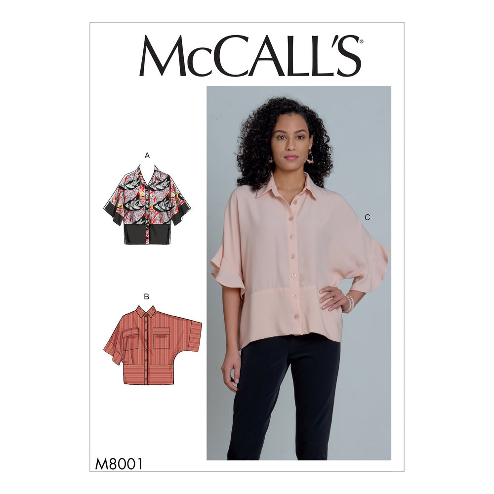 McCall's Sewing Pattern 8001 Blouses from Jaycotts Sewing Supplies