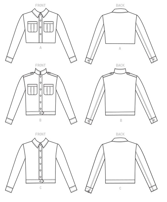 McCall's 8011 Military Style Jackets Pattern from Jaycotts Sewing Supplies