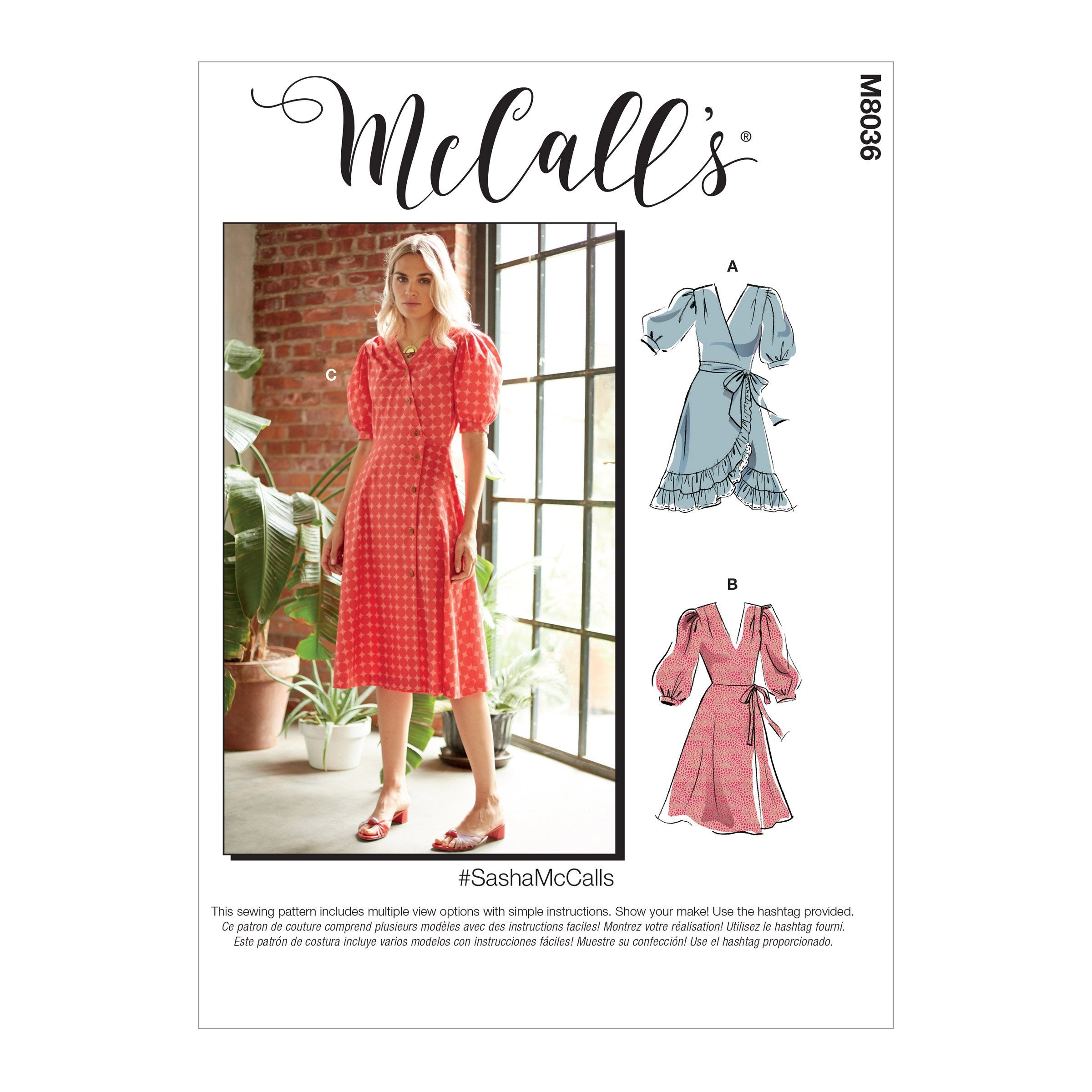 McCall's pattern 8036 Dresses and Sash from Jaycotts Sewing Supplies