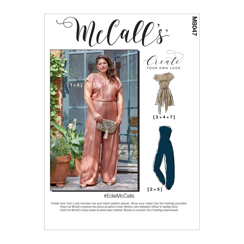 M8154 #Bowery McCalls Sewing Pattern, Misses' Rompers, Jumpsuits and Belt —   - Sewing Supplies