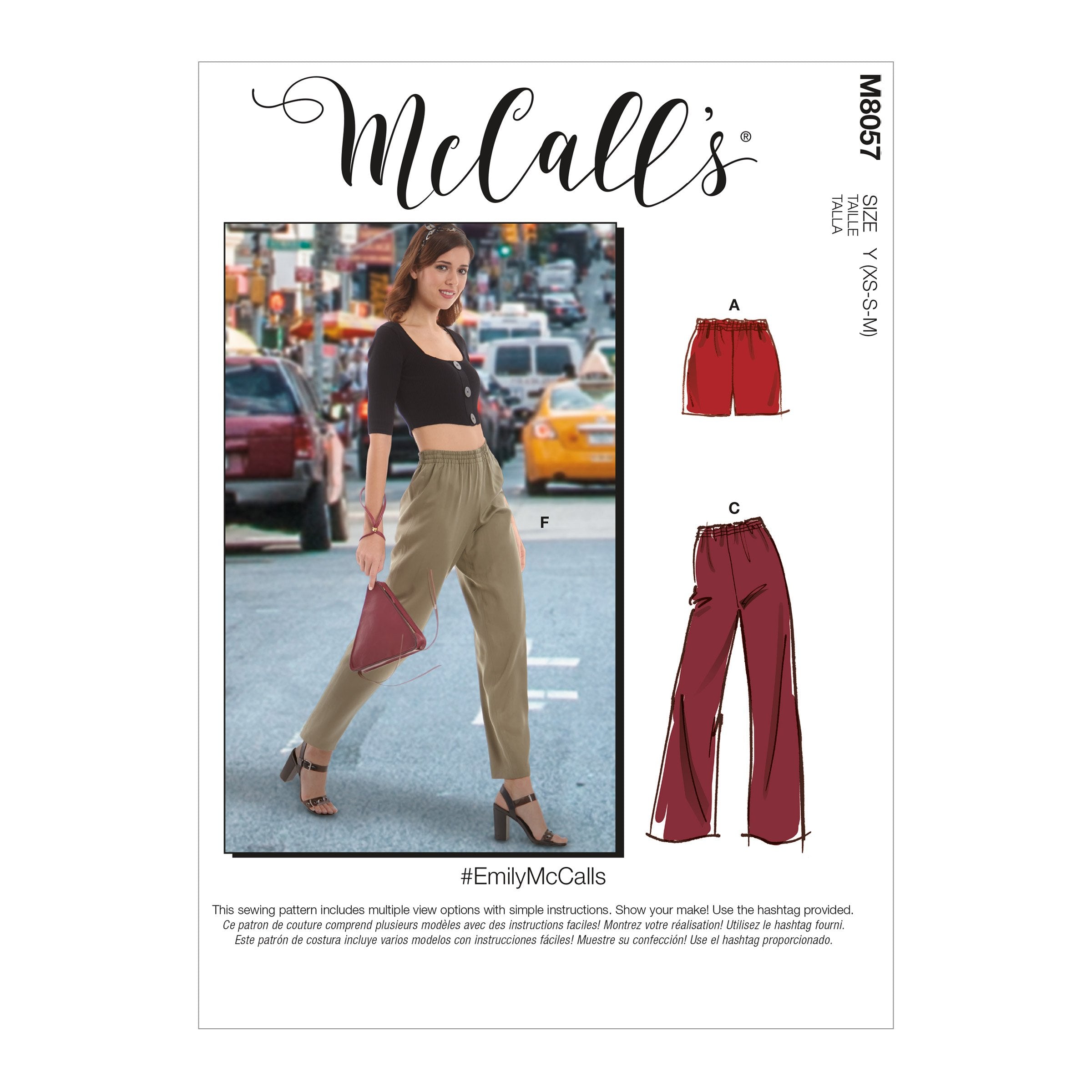 McCall's pattern 8057 Elastic-Waist Shorts and Pants from Jaycotts Sewing Supplies