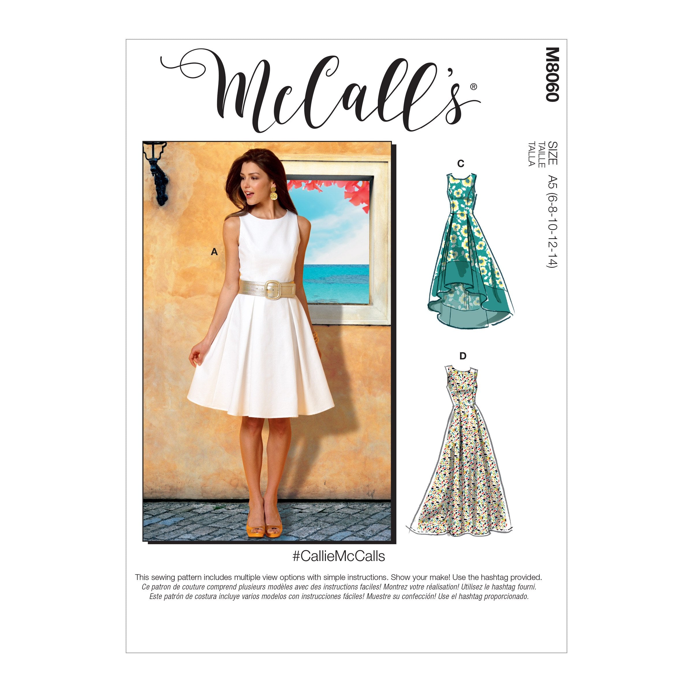 McCall's pattern 8060 Pleated-Skirt Dresses from Jaycotts Sewing Supplies