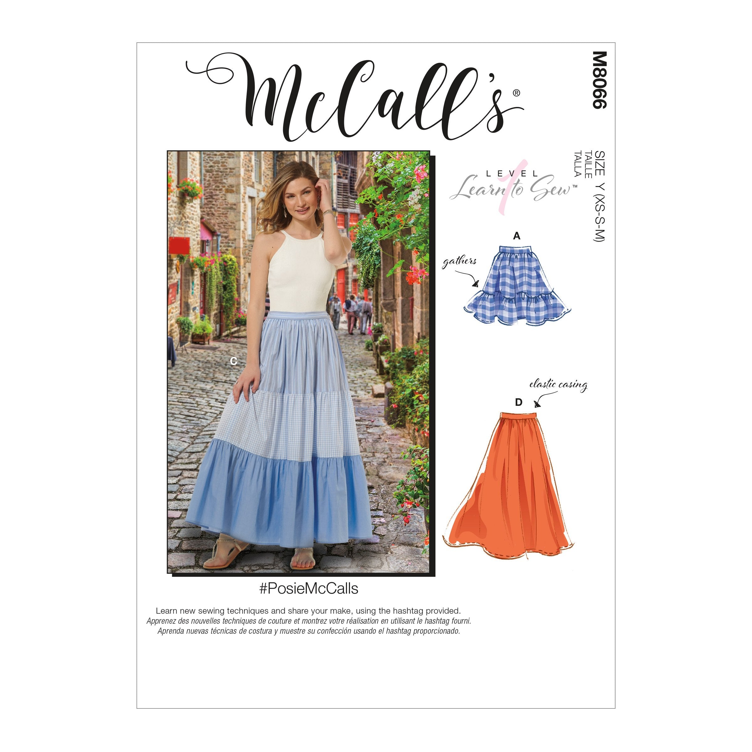 McCall's pattern 8066 Pull-On Gathered Skirts with Variations from Jaycotts Sewing Supplies