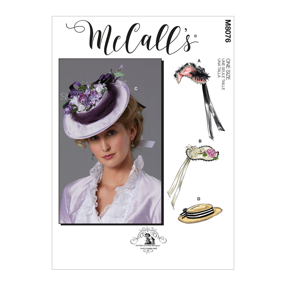 McCall's 8076 Historical Hats sewing pattern from Jaycotts Sewing Supplies