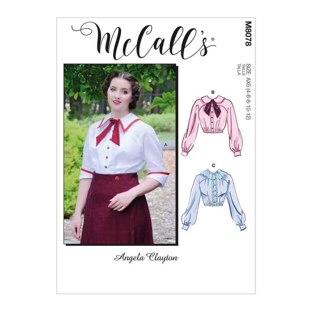 McCall's 8078 Historical Blouse sewing pattern from Jaycotts Sewing Supplies