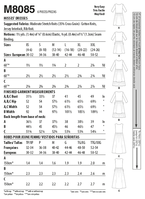 McCall's 8085 Dresses sewing pattern #SiellaMcCalls from Jaycotts Sewing Supplies