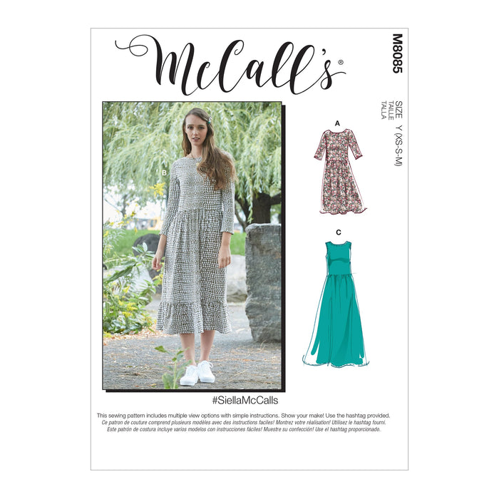 McCall's 8085 Dresses sewing pattern #SiellaMcCalls from Jaycotts Sewing Supplies