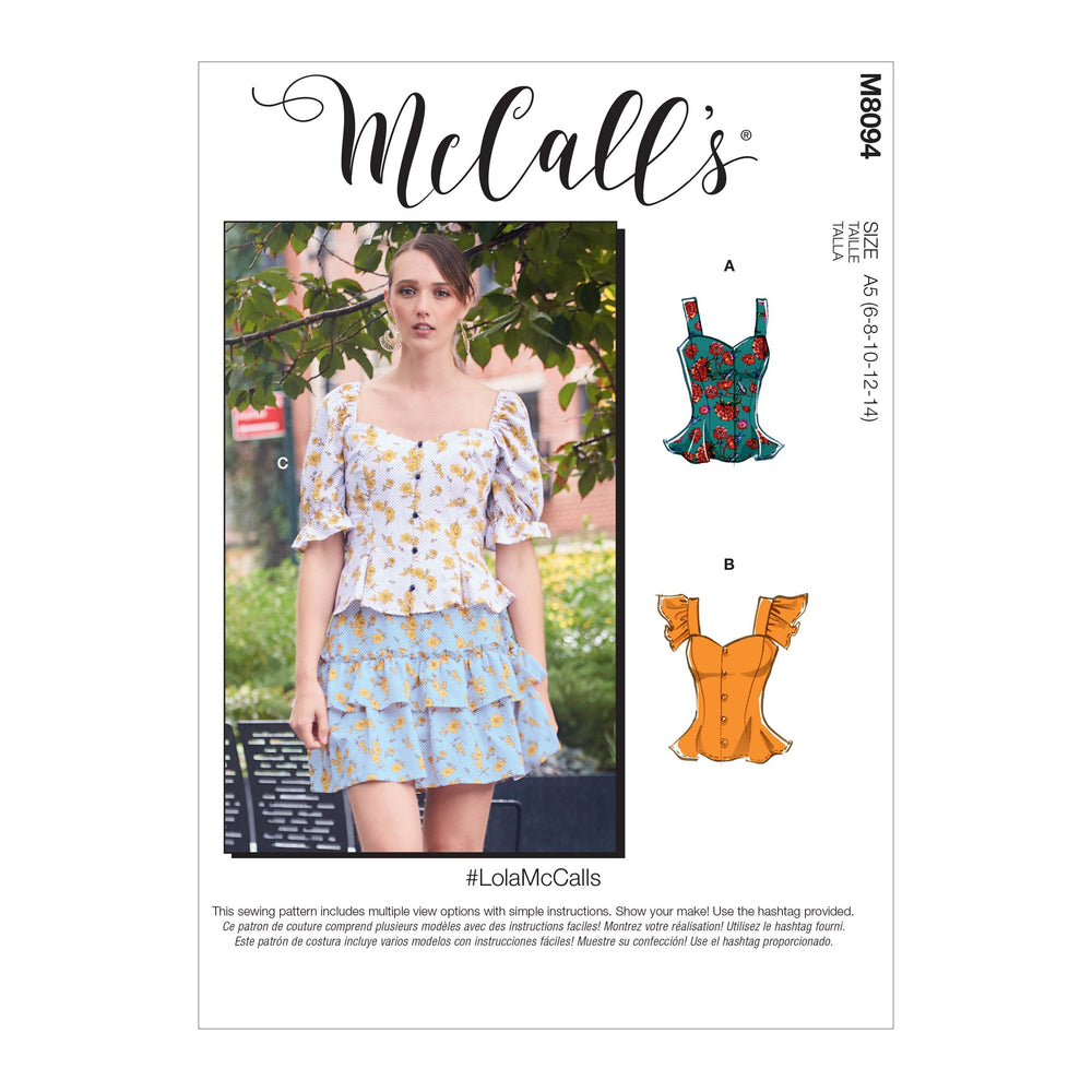 McCall's 8094 Tops sewing pattern #LolaMcCalls from Jaycotts Sewing Supplies
