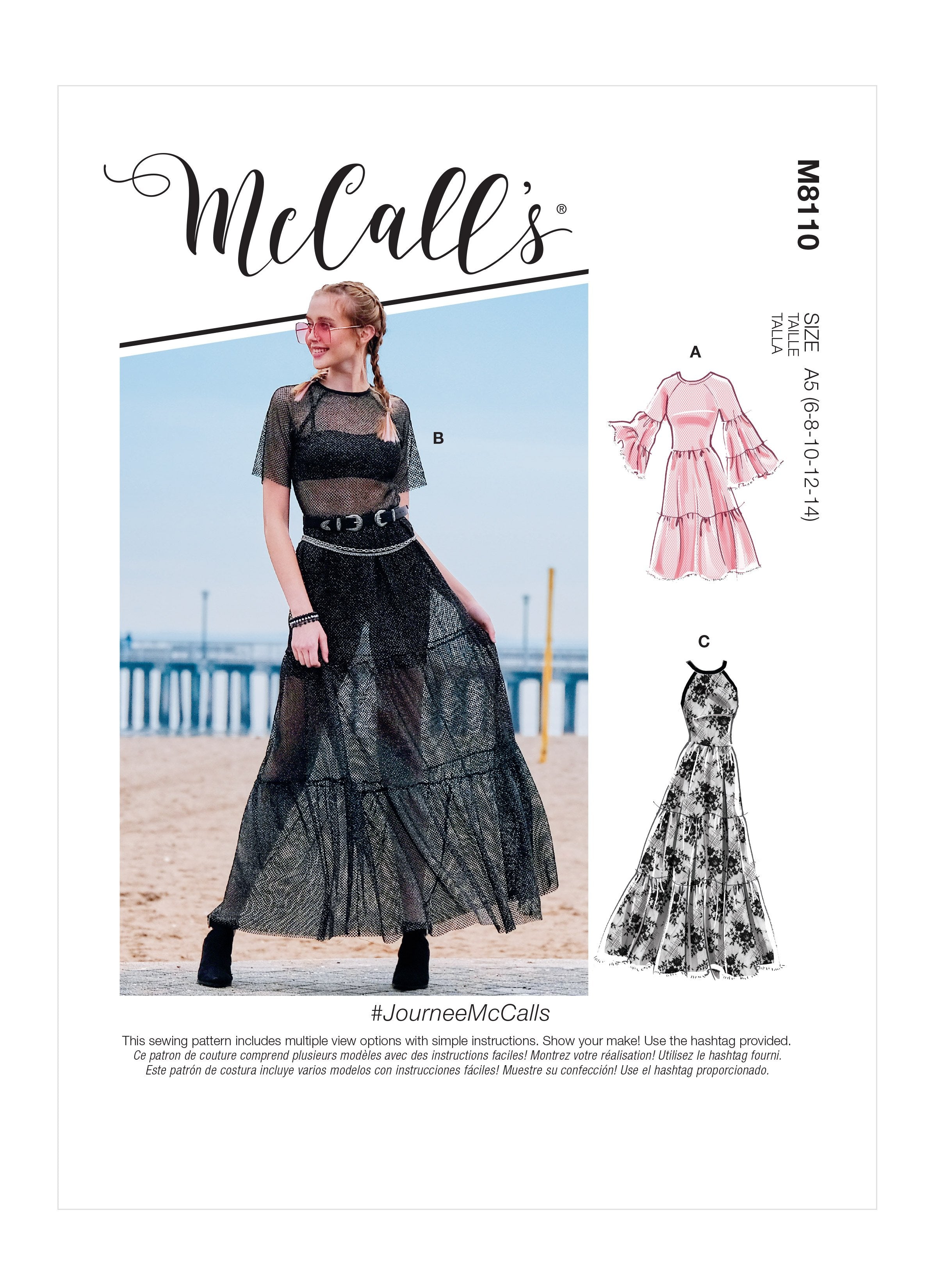 McCall's 8110 Dresses sewing pattern #JourneeMcCalls from Jaycotts Sewing Supplies