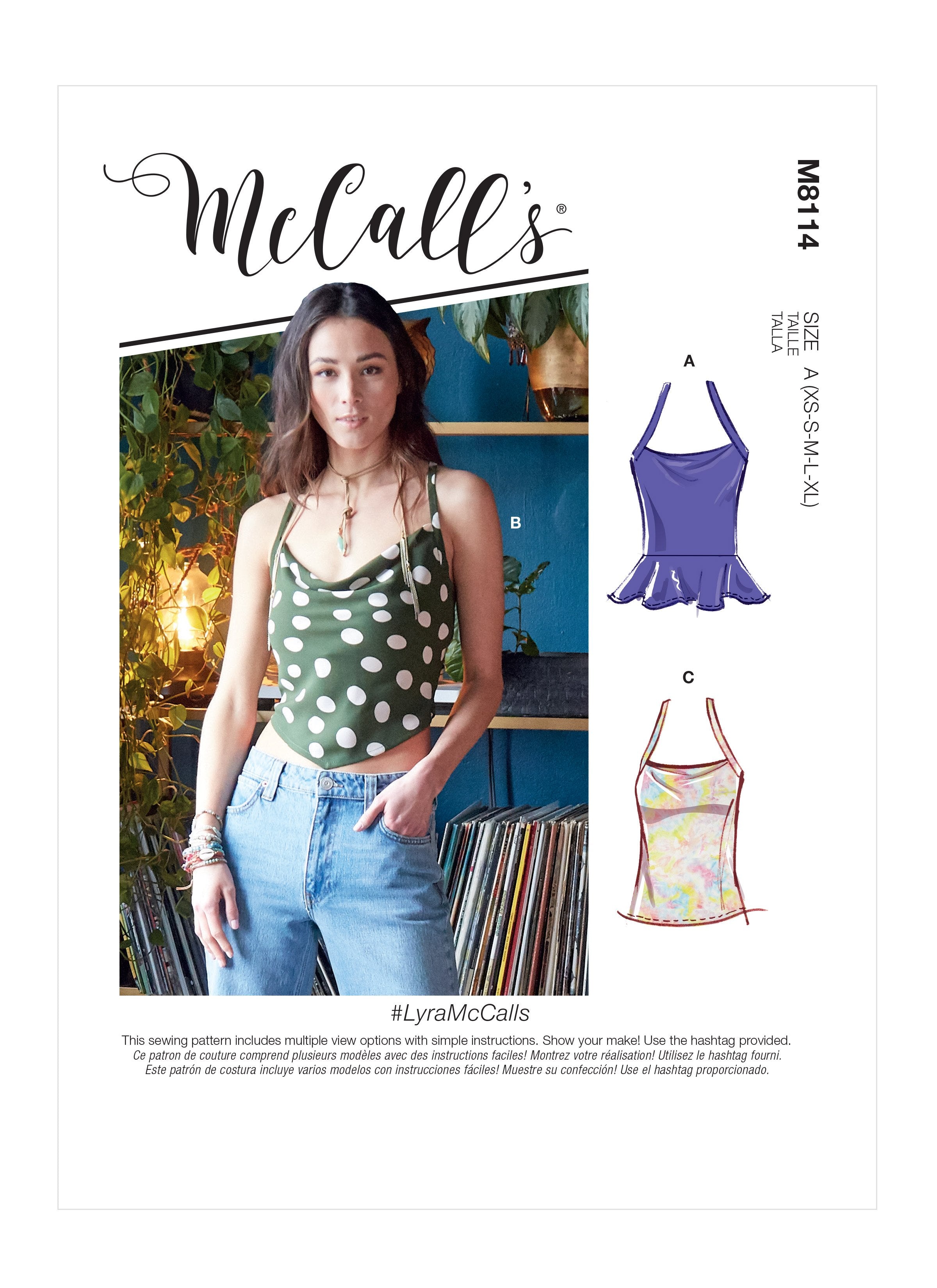 McCall's 8114 Tops sewing pattern #LyraMcCalls from Jaycotts Sewing Supplies