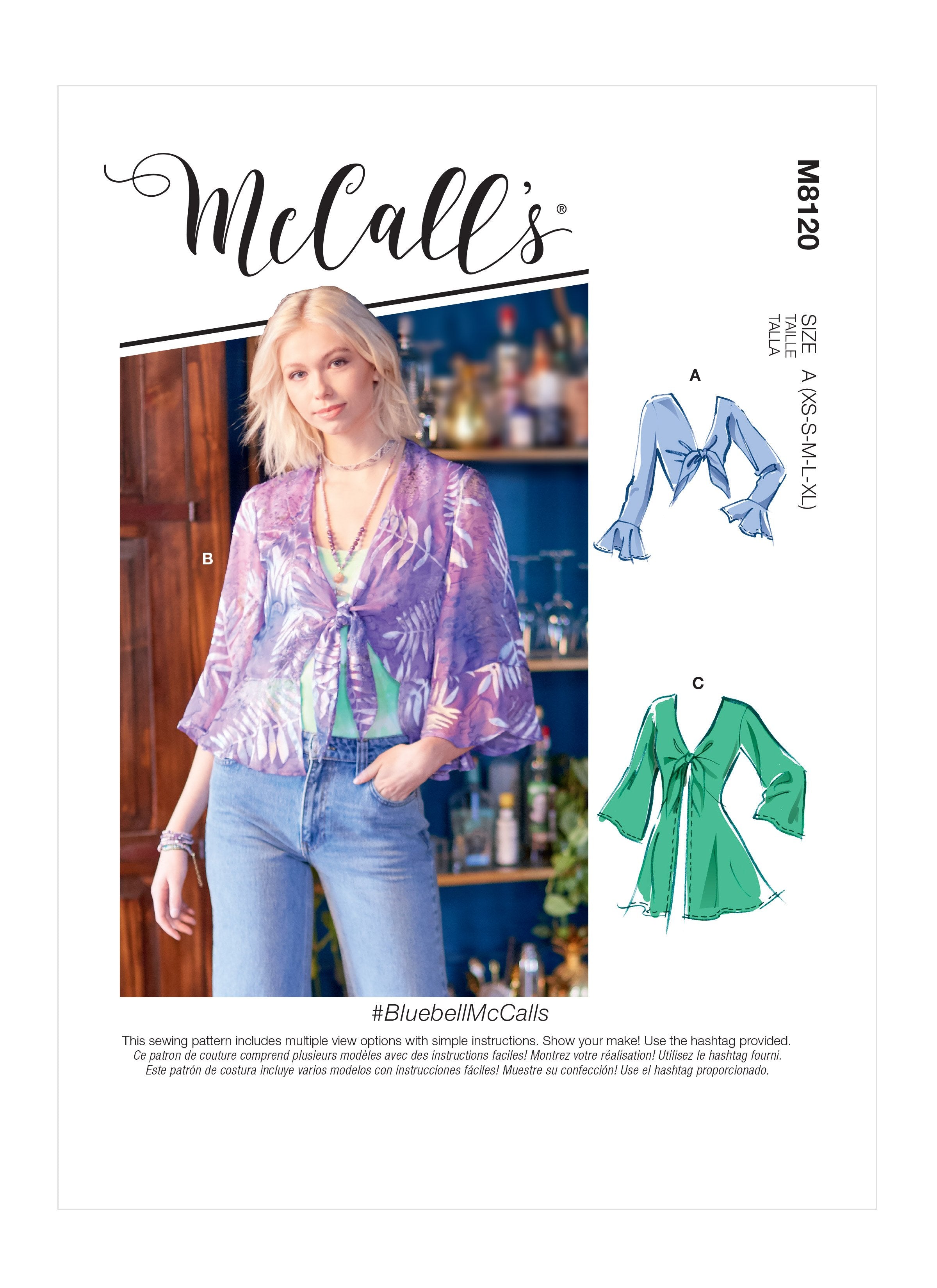 McCall's 8120 Jackets sewing pattern #BluebellMcCalls from Jaycotts Sewing Supplies