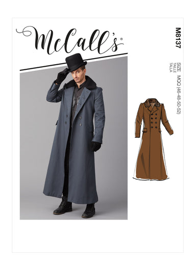 McCall's 8137 COSTUME |  Men's Overcoat Pattern from Jaycotts Sewing Supplies