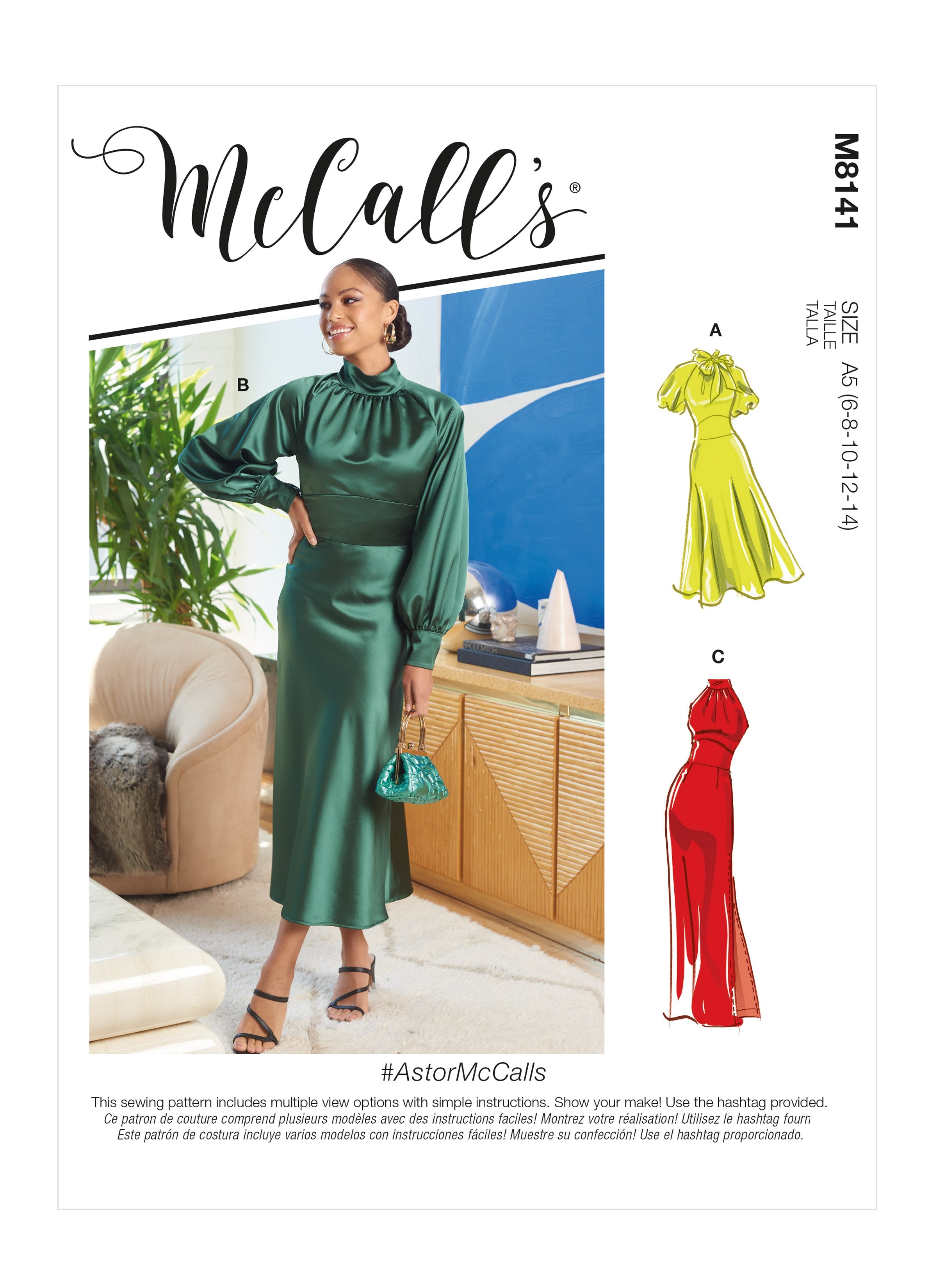 McCalls Sewing Pattern 8141 Misses' Dresses from Jaycotts Sewing Supplies