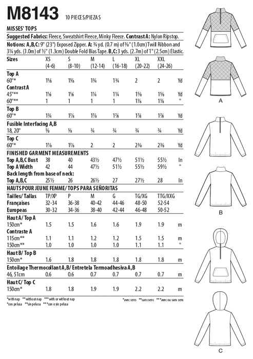 McCall's 8143 Tops pattern from Jaycotts Sewing Supplies