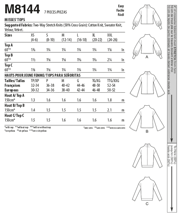 McCall's 8144 Tops pattern from Jaycotts Sewing Supplies