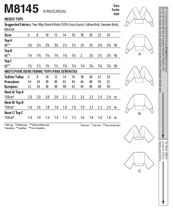 McCall's 8145 Tops pattern from Jaycotts Sewing Supplies