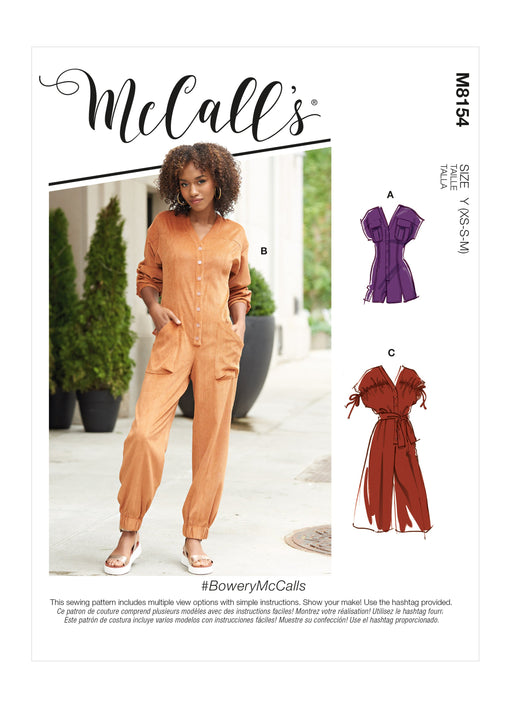 McCalls Sewing Pattern 8154 Misses' Rompers and Jumpsuits from Jaycotts Sewing Supplies