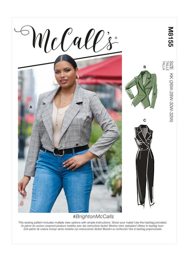 McCalls Sewing Pattern 8155 Misses' and Women's Jacket and Vest from Jaycotts Sewing Supplies