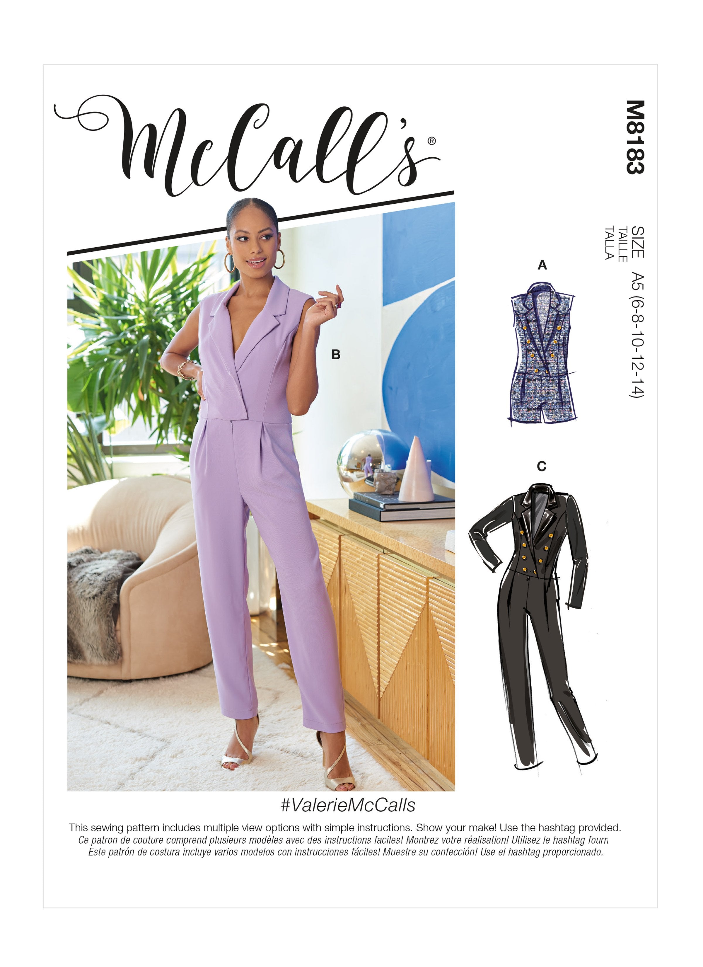 McCalls Sewing Pattern 8183 Misses' Jumpsuits from Jaycotts Sewing Supplies