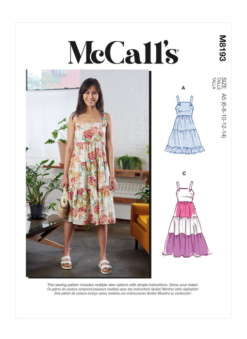 McCall's 8193 Misses' Dresses sewing pattern from Jaycotts Sewing Supplies