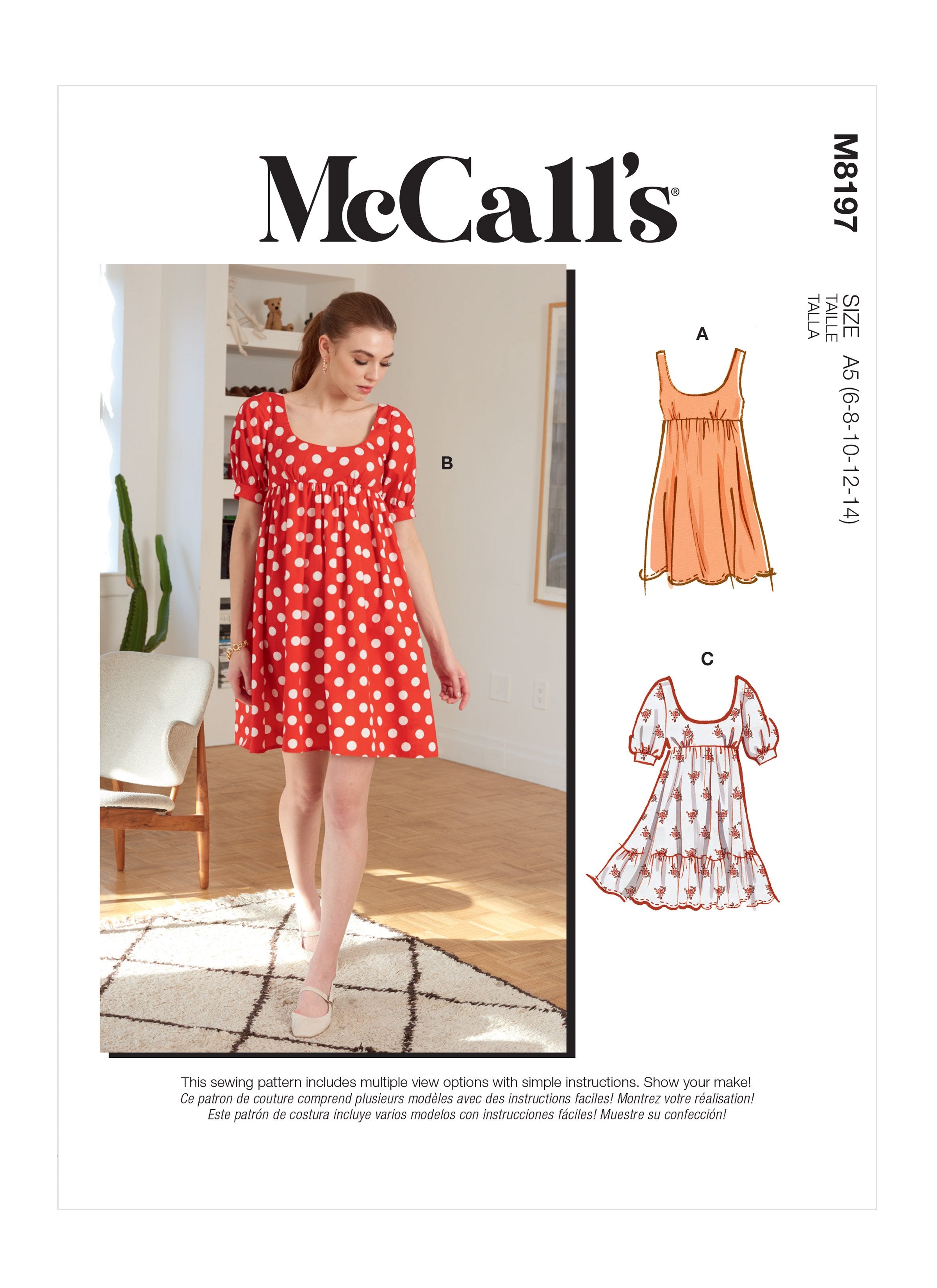 McCall's 8197 Misses' Dresses sewing pattern from Jaycotts Sewing Supplies