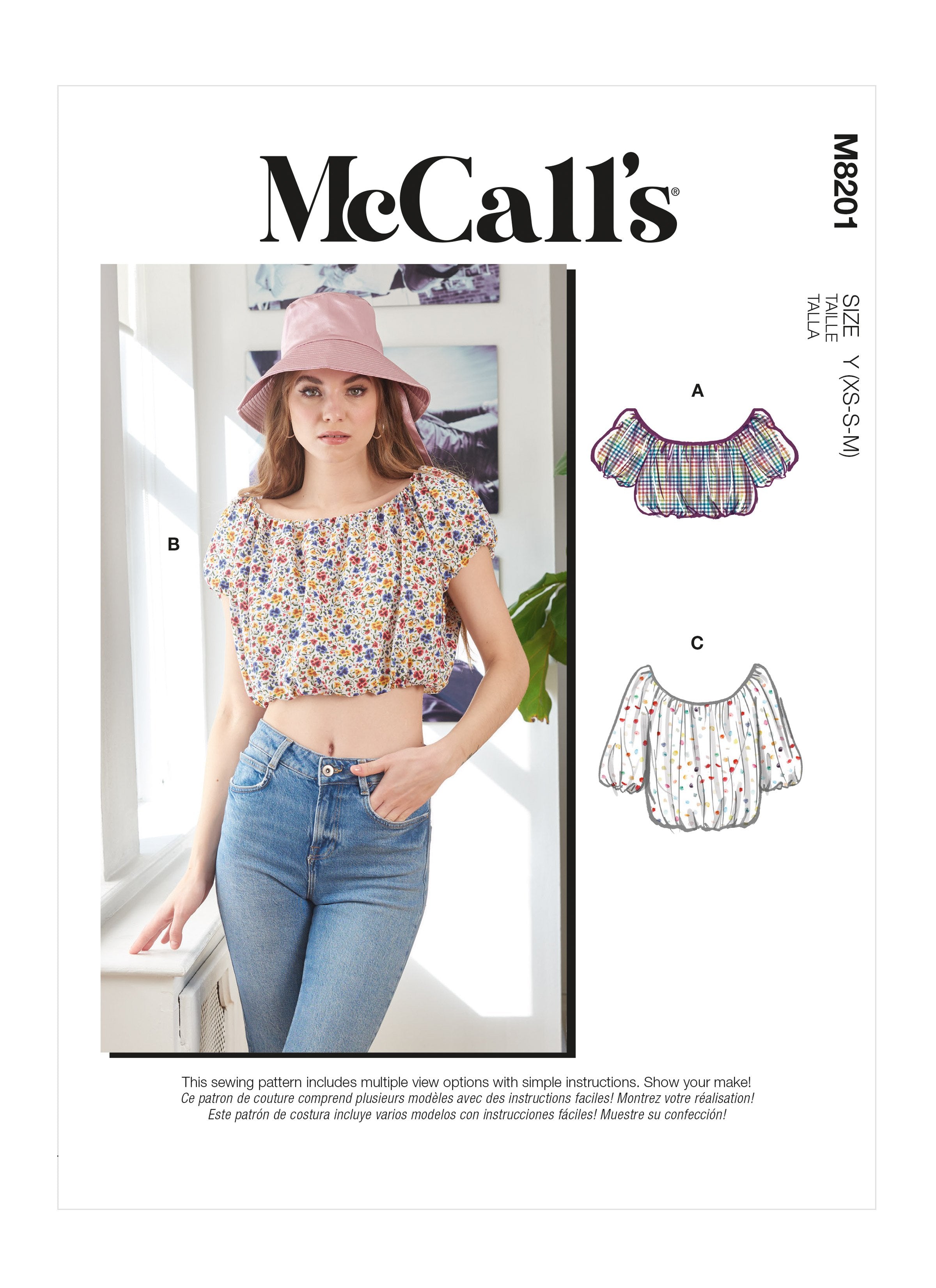 McCall's 8201 Misses' Tops sewing pattern from Jaycotts Sewing Supplies
