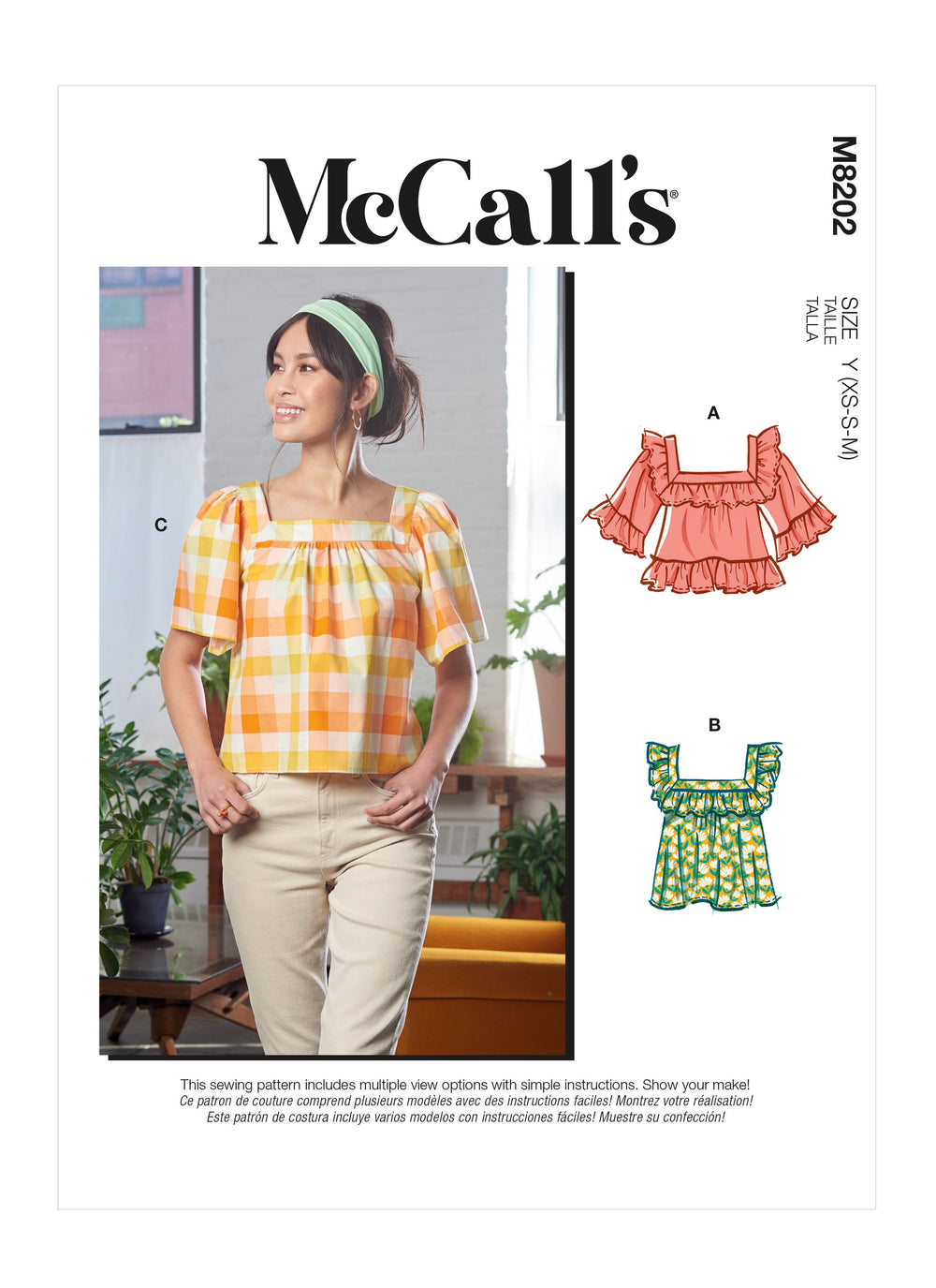 McCall's 8202 Misses' Tops sewing pattern from Jaycotts Sewing Supplies