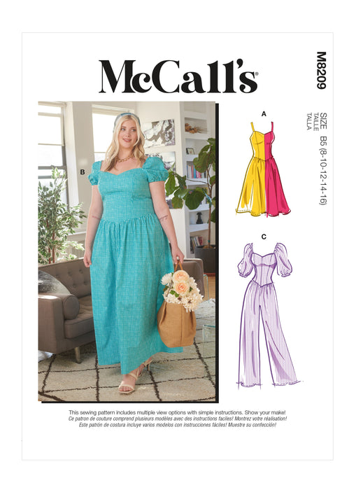 McCall's 8209 Misses' and Women's Dresses and Jumpsuit pattern from Jaycotts Sewing Supplies