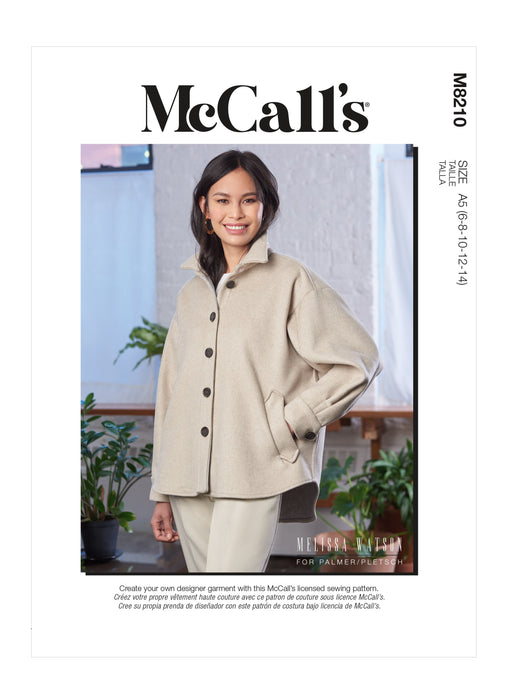 McCall's 8210 Misses' Jacket sewing pattern from Jaycotts Sewing Supplies