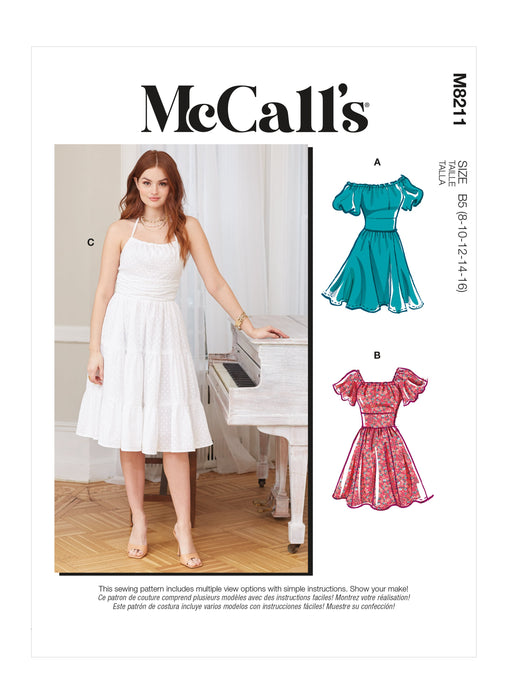 McCall's 8211 Misses' and Women's Dresses sewing pattern from Jaycotts Sewing Supplies