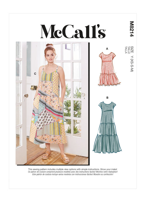 McCall's 8214 Misses' Dresses and Mask sewing pattern from Jaycotts Sewing Supplies