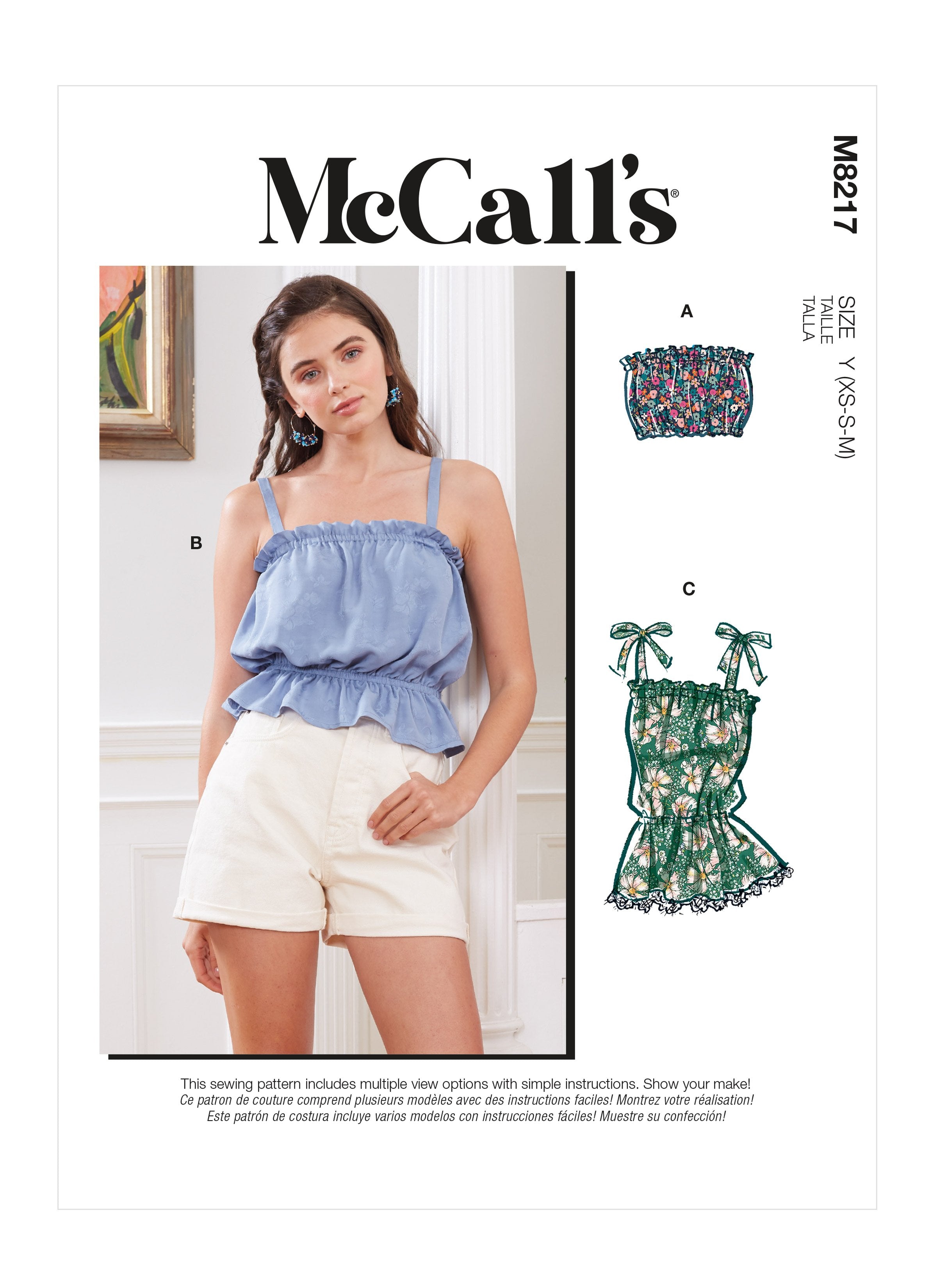 McCall's 8217 Misses' Tops sewing pattern from Jaycotts Sewing Supplies