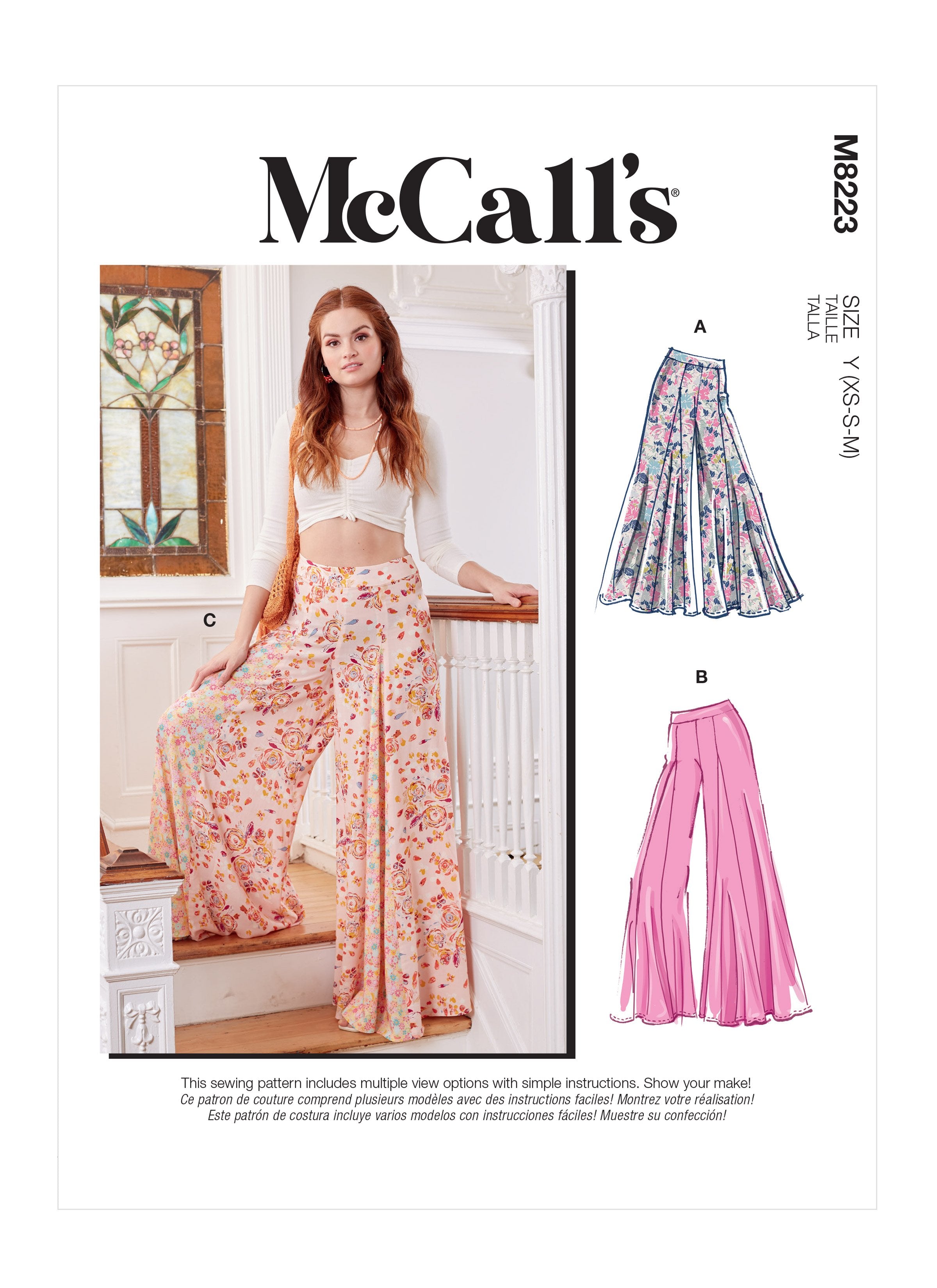 McCall's 8223 Misses' Wide Leg Palazzo Pants sewing pattern from Jaycotts Sewing Supplies