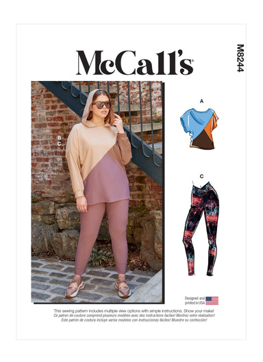 McCall's sewing pattern 8244 Misses' and Women's Tops and Leggings from Jaycotts Sewing Supplies