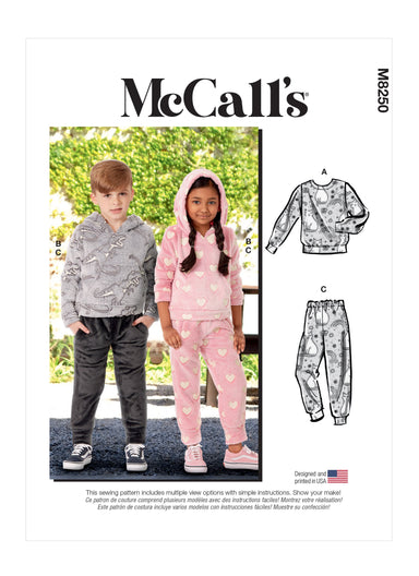 McCall's sewing pattern 8250 Children's Tops and Pants from Jaycotts Sewing Supplies